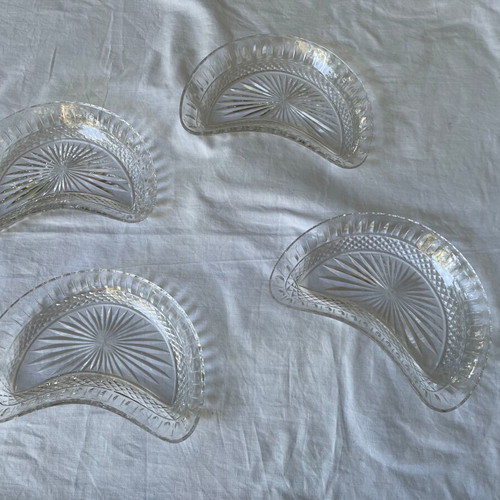 Set of 4 used Saint Louis Tommy Crystal bowls