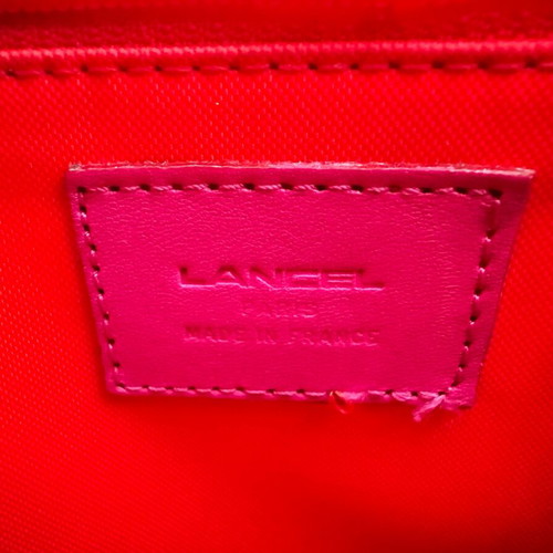 Lancel tote shoulder bag canvas-leather like new, pink