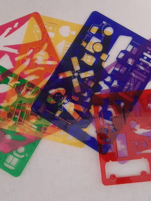 Children's stencils various shapes like new, set of 6 pieces