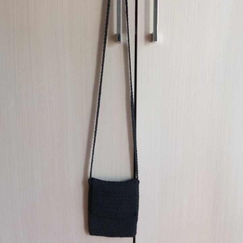 Knitted crossbody bag new, black