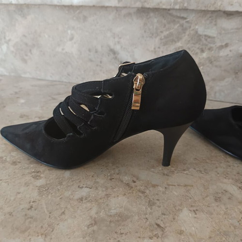 Dexim black pumps size 38 used with adjustable straps and zipper
