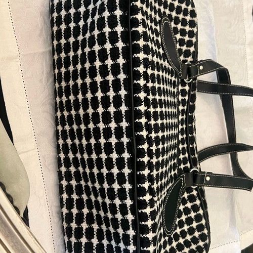 Estée Lauder Tweed shoulder bag used, black and white, 38x21