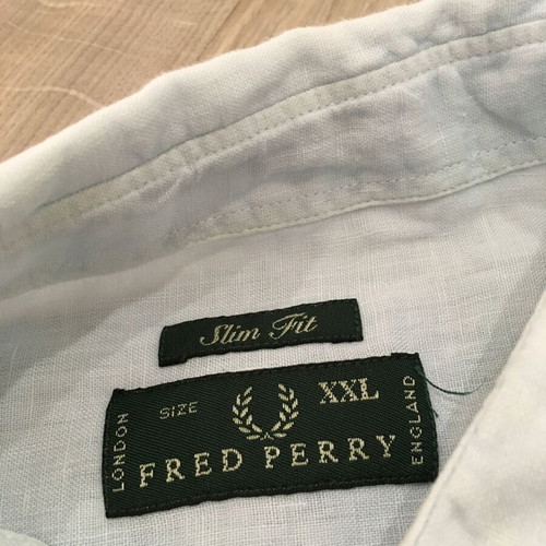 Fred Perry linen shirt men XXL like new, blue