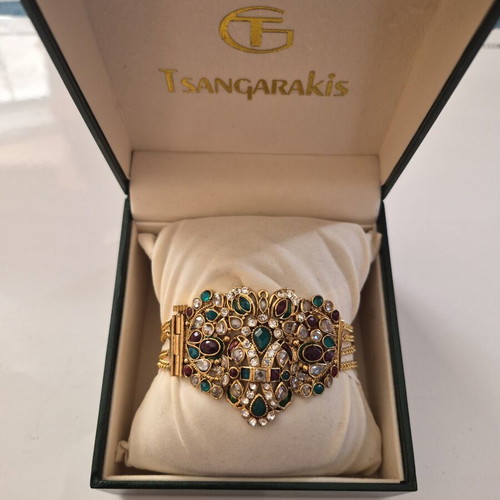Vintage Galerie Tsangarakis bracelet with semi-precious stones, like new