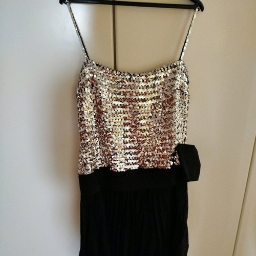 Evening dress like new, sequin and silk chiffon, size M