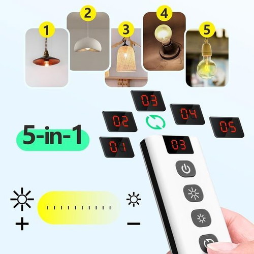 Wireless dimmer 230 V with remote for LED and halogen 10–150 W, no Wi-Fi