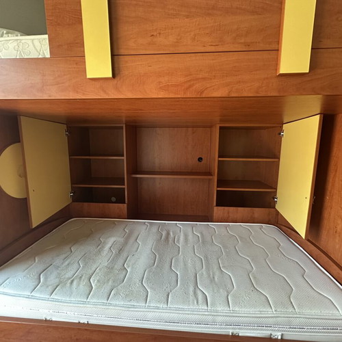 Bunk bed set with desk and bookshelf like new