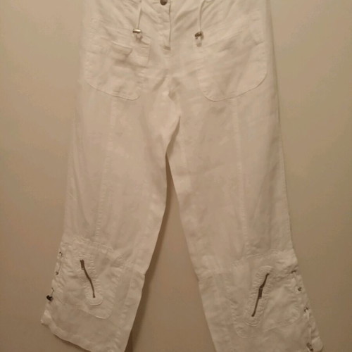 Linen 3/4 Pants white used, size S 36 8
