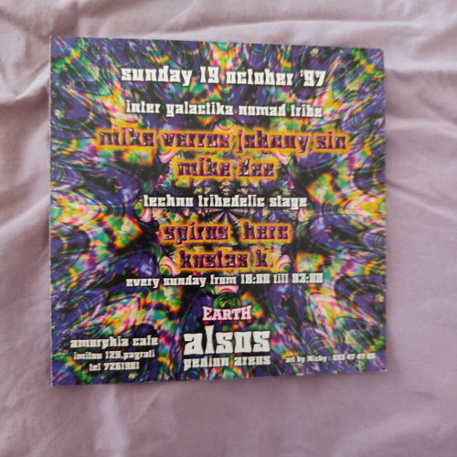 Rave Trance Flyer 1997 Amorphia & Brainstorm club Alsos mint condition