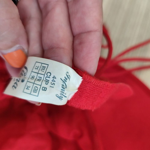 Luna Infinity red mesh bodysuit 75B with push-up