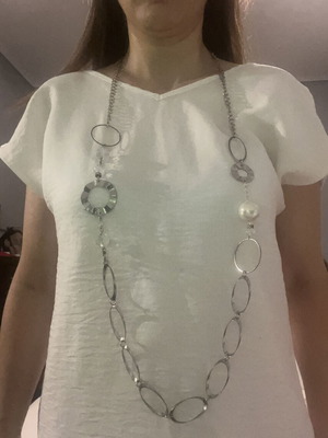 Oxette handmade long necklace silver