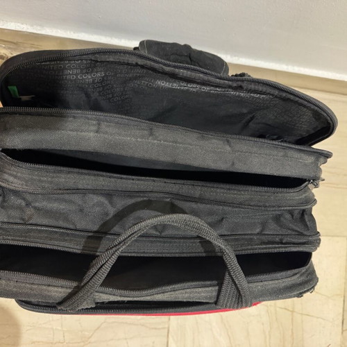 Benetton laptop bag used, black with multiple compartments