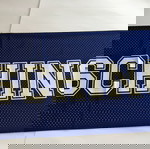  H&M by Moschino Disney Mickey Minnie Jeremy Scott Logo Mesh Blue Scarf