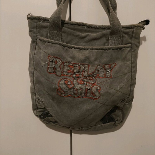 Replay shoulder bag fabric like new, gray and blue with extra strap