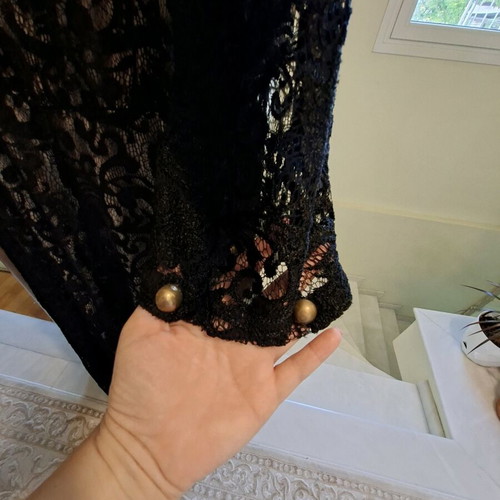 Evening dress like new, one-shoulder, black and beige