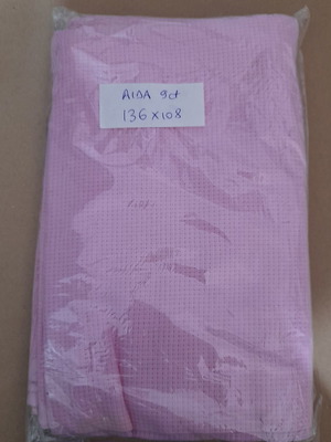 Aida fabric 9ct 136 x 108 cm pink like new, soft