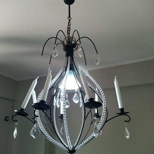 Lamp with candles and bulb