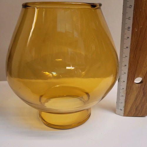 Vintage Amber Lamp Glass Shade handmade, like new