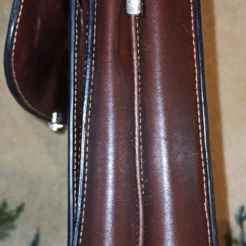 Gérard Henon professional leather briefcase used, brown