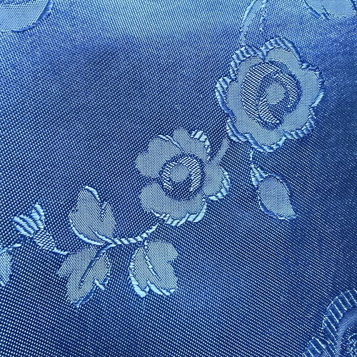 Vintage blue satin bedspread with fringes, used