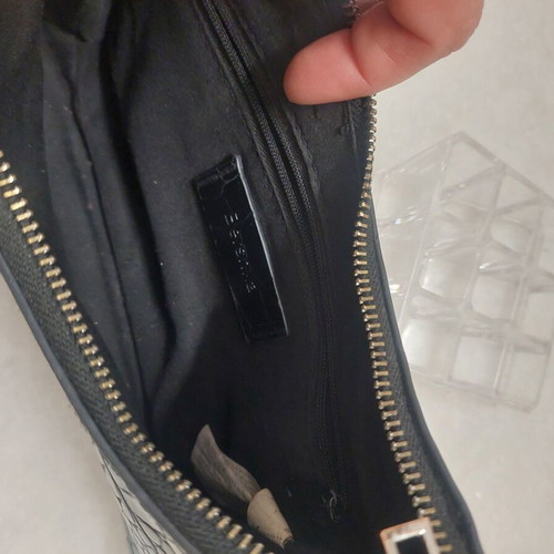 Bershka shoulder bag black with croco pattern and silver chain like new