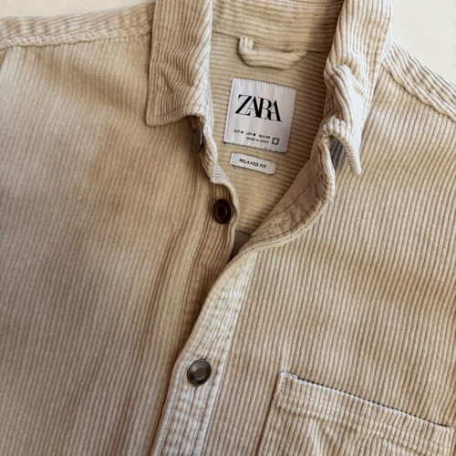 Overshirt corduroy shirt Zara beige size M like new