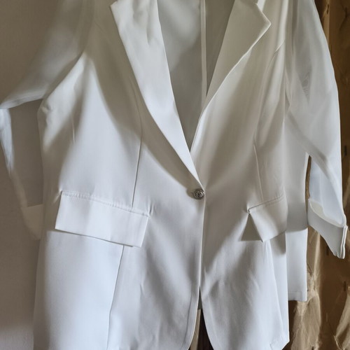 Women's white blazer with transparent sleeves XL, new