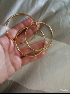 Steel bracelets set of 6, gold color, new