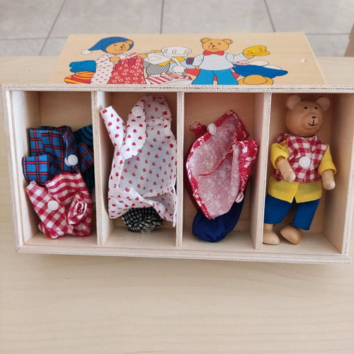GOKI vintage wooden toy with teddy bear like new