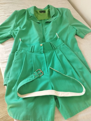 Vintage Bermuda Shorts Suit Menta 3-piece like new emerald green