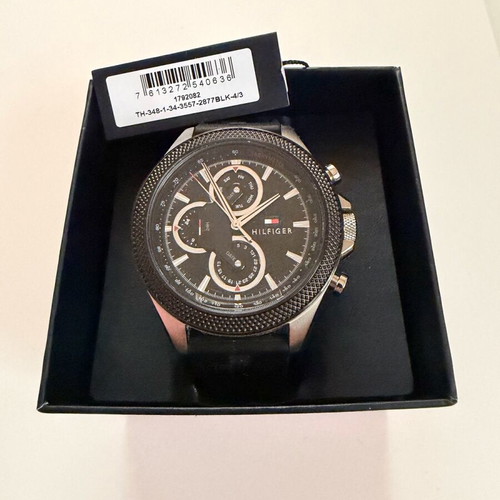 Tommy Hilfiger Clark 46mm watch like new, men's, black