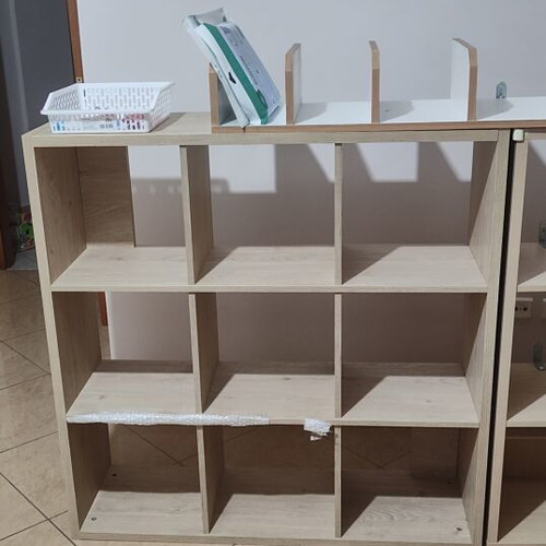 3x3 Cube Oak Wood Bookcase Shelf 1.10m x 1.10m