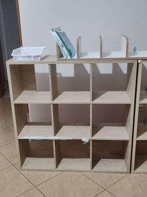 3x3 Cube Oak Wood Bookcase Shelf 1.10m x 1.10m