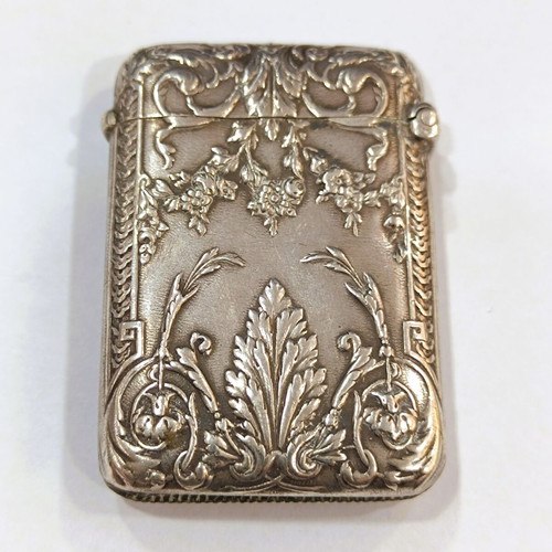 Art Nouveau Silver Vesta Case like new, Modèle Déposé (circa 1900)