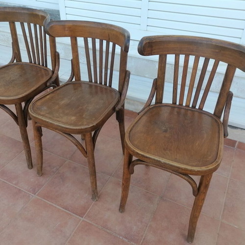 Thonet Style Wooden Cafe Chairs Set of 3 Used