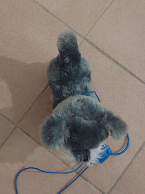 Walking and barking toy dog like new, battery operated