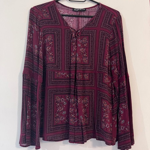Cotton On women's boho blouse like new, 100% viscose, paisley pattern