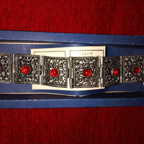 Antique jewelry 1935-1950 like new, 19x3.5 cm, semi-precious stones