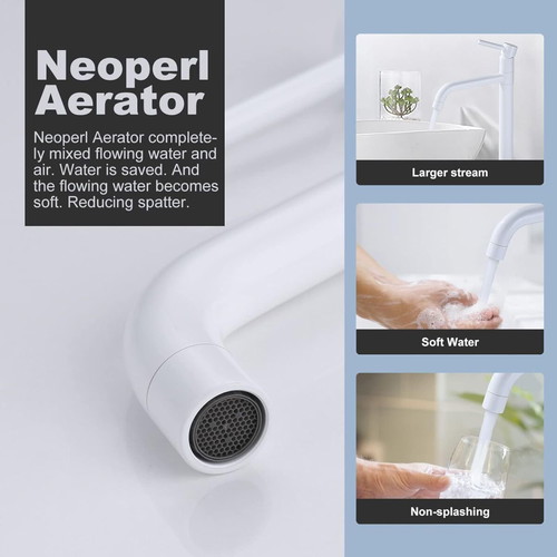 Arcora Sink Faucet new, white high design