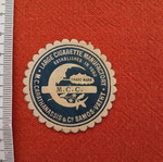 Round blue Karathanasis cigarette label like new