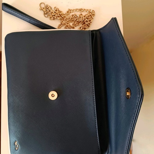 Clutcher bag Carpisa like new, blue with white piping