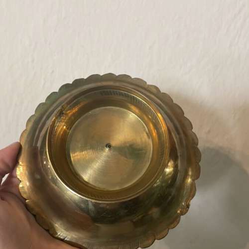 Bronze bowl carved with brass vintage designs like new