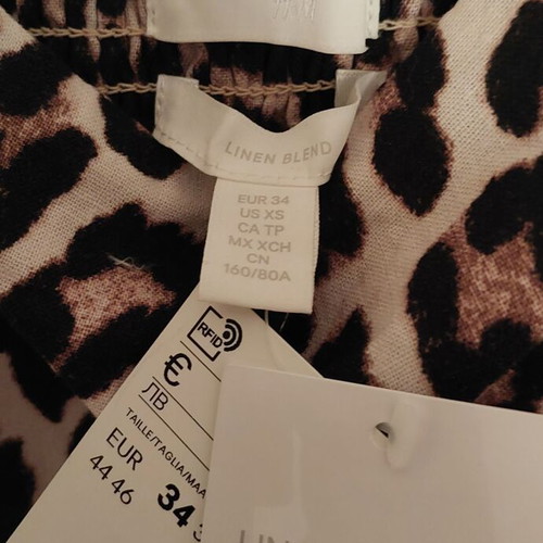 Leopard midi linen dress H&M new, xs with loose fit