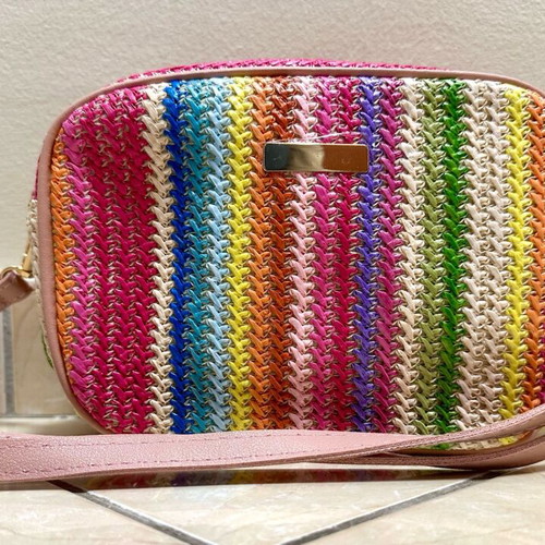 Colorful straw shoulder bag light new