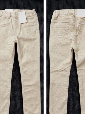 Παντελόνι κοριτσιού H&M κρεμ μπεζ με χρυσές λεπτομέρειες, καινούργιο, μέγεθος 122 εκ