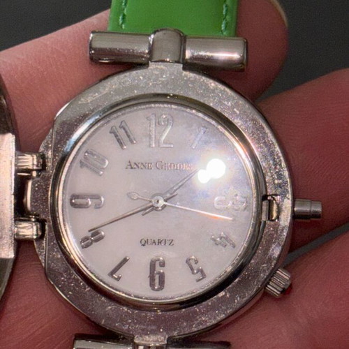 Anne Geddes wristwatch with cover and leather strap like new, colorful