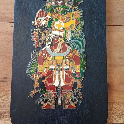 Aztec art wall decorations set of 2, Xolotl Codex Borbonicus