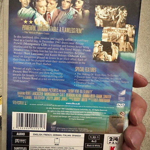 From Here To Eternity DVD like new with Greek subtitles