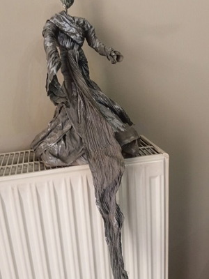 Handmade sculpture like new with anthropocentric abstract theme
