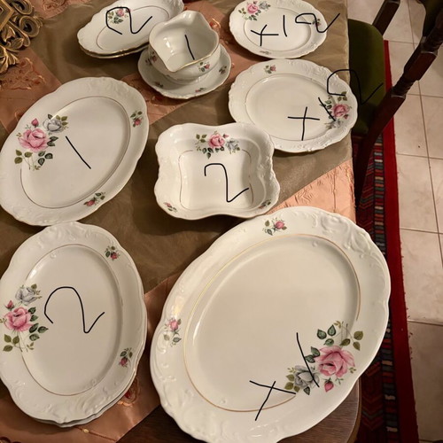 Vintage serving set 57 pieces, unused